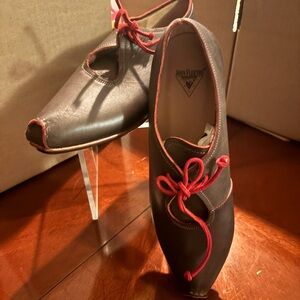 John Fluevog Women's Dark Brown Flats with Red Laces